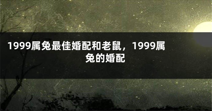 1999属兔最佳婚配和老鼠，1999属兔的婚配