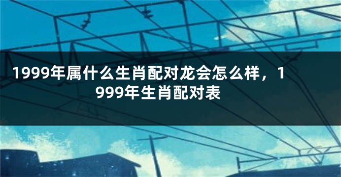 1999年属什么生肖配对龙会怎么样，1999年生肖配对表