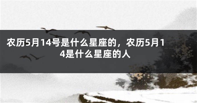 农历5月14号是什么星座的，农历5月14是什么星座的人