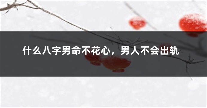 什么八字男命不花心，男人不会出轨
