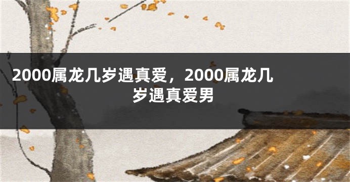 2000属龙几岁遇真爱，2000属龙几岁遇真爱男