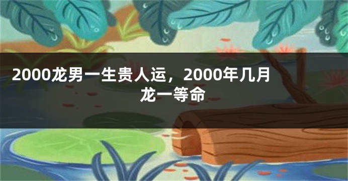 2000龙男一生贵人运，2000年几月龙一等命