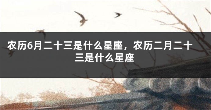 农历6月二十三是什么星座，农历二月二十三是什么星座