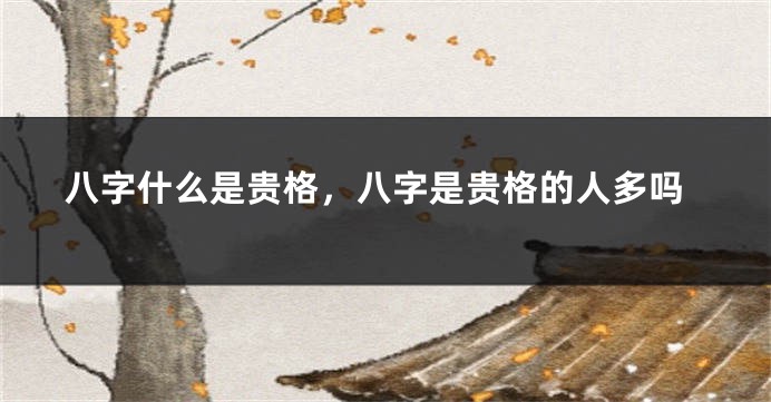 八字什么是贵格，八字是贵格的人多吗