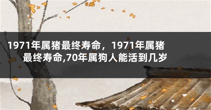 1971年属猪最终寿命，1971年属猪最终寿命,70年属狗人能活到几岁