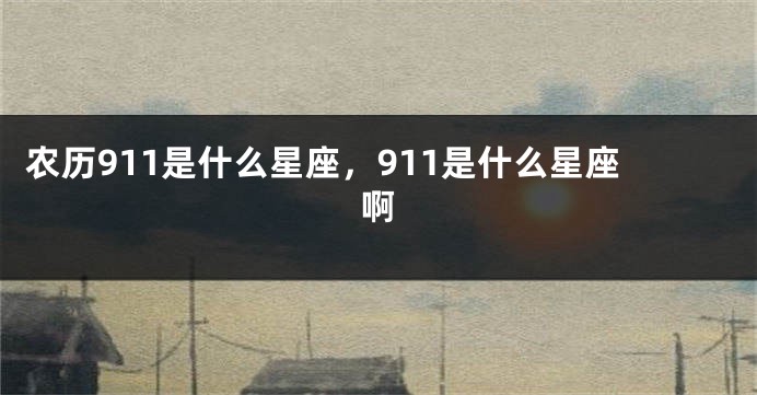 农历911是什么星座，911是什么星座啊