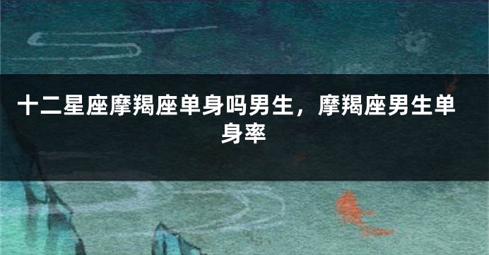 十二星座摩羯座单身吗男生，摩羯座男生单身率