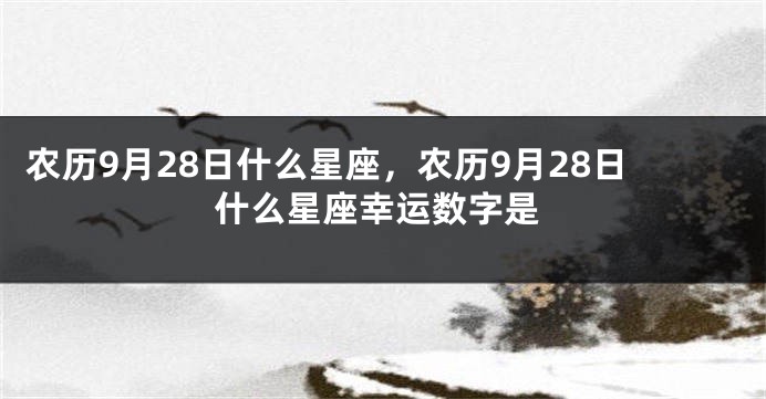 农历9月28日什么星座，农历9月28日什么星座幸运数字是
