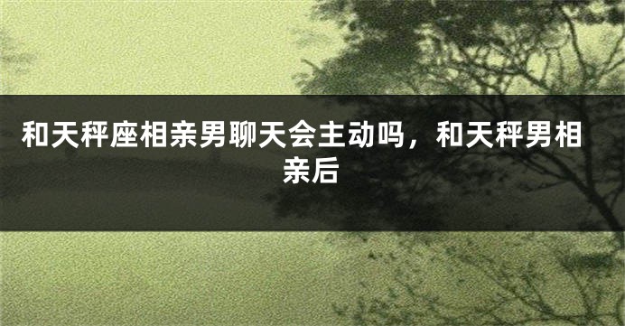 和天秤座相亲男聊天会主动吗，和天秤男相亲后