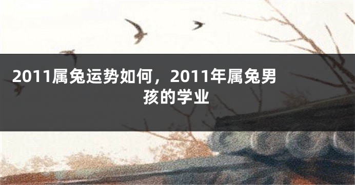 2011属兔运势如何，2011年属兔男孩的学业