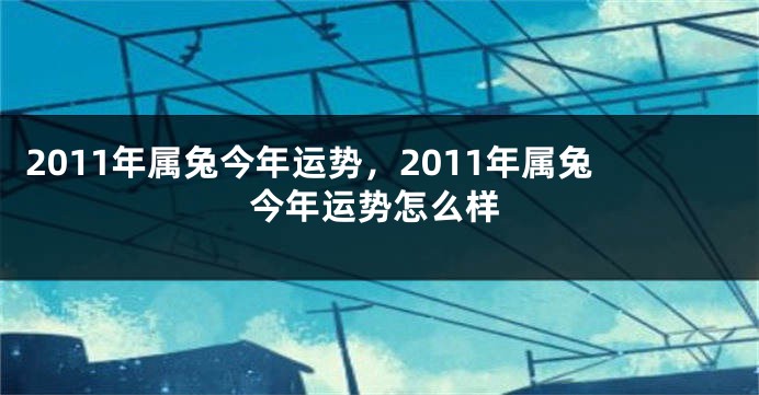 2011年属兔今年运势，2011年属兔今年运势怎么样