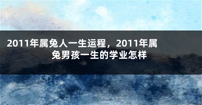 2011年属兔人一生运程，2011年属兔男孩一生的学业怎样