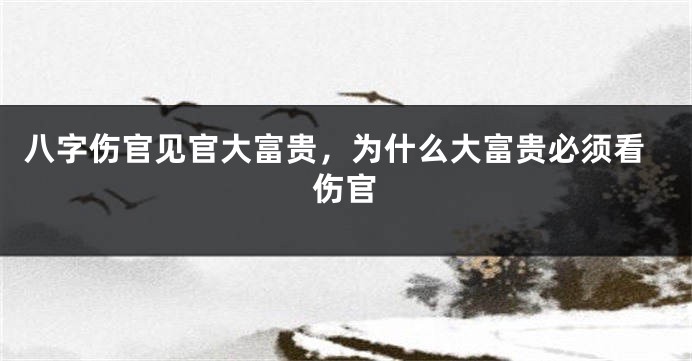八字伤官见官大富贵，为什么大富贵必须看伤官