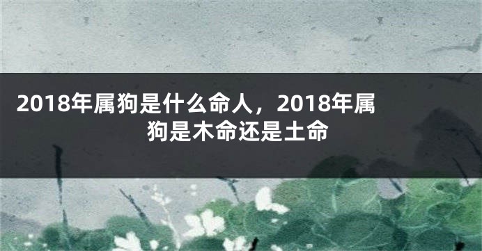 2018年属狗是什么命人，2018年属狗是木命还是土命