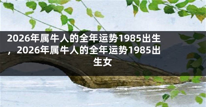 2026年属牛人的全年运势1985出生，2026年属牛人的全年运势1985出生女