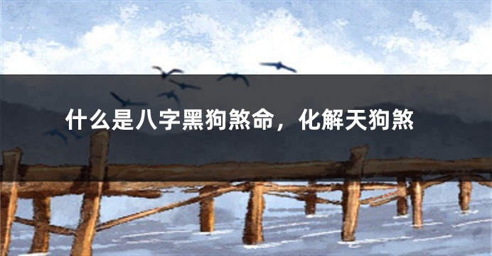 什么是八字黑狗煞命，化解天狗煞