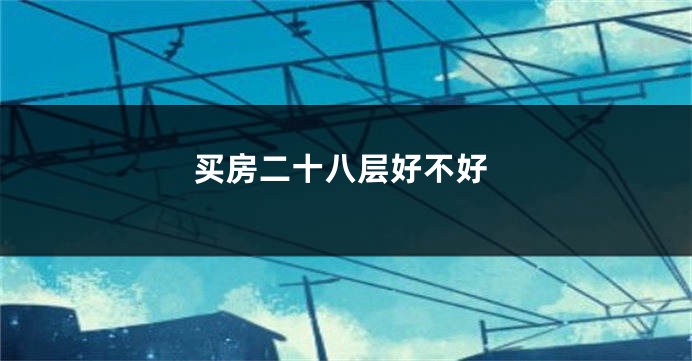 买房二十八层好不好