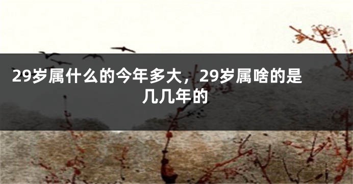 29岁属什么的今年多大，29岁属啥的是几几年的