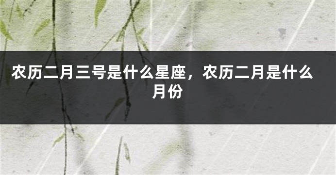 农历二月三号是什么星座，农历二月是什么月份