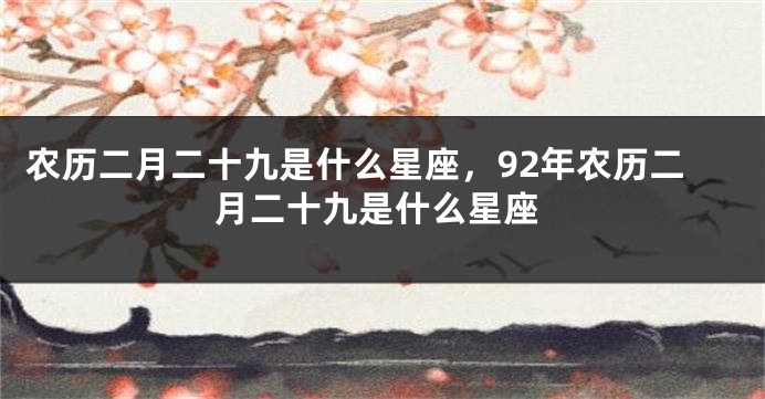 农历二月二十九是什么星座，92年农历二月二十九是什么星座