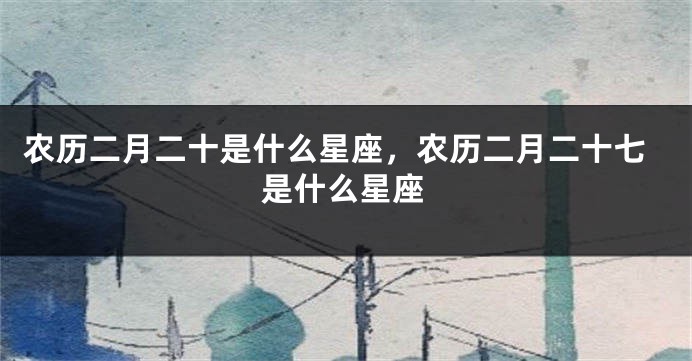 农历二月二十是什么星座，农历二月二十七是什么星座