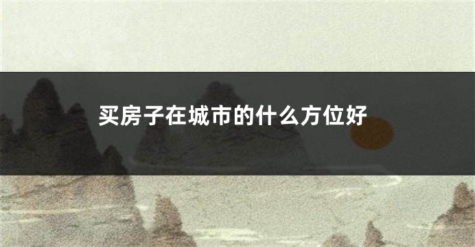 买房子在城市的什么方位好