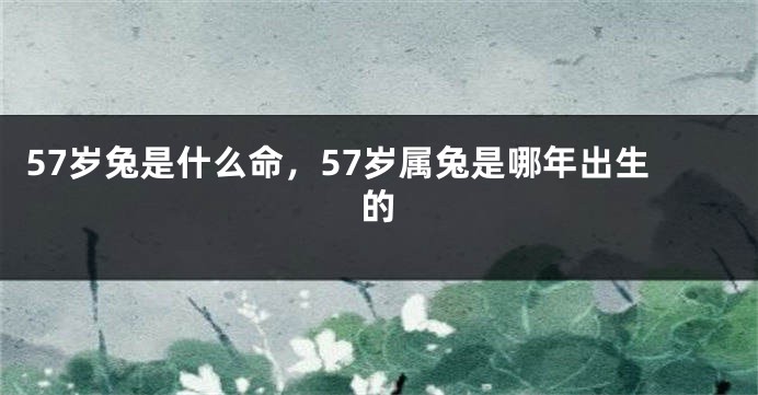 57岁兔是什么命，57岁属兔是哪年出生的