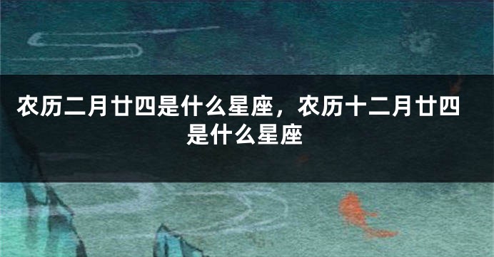 农历二月廿四是什么星座，农历十二月廿四是什么星座