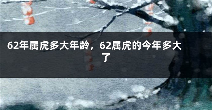 62年属虎多大年龄，62属虎的今年多大了