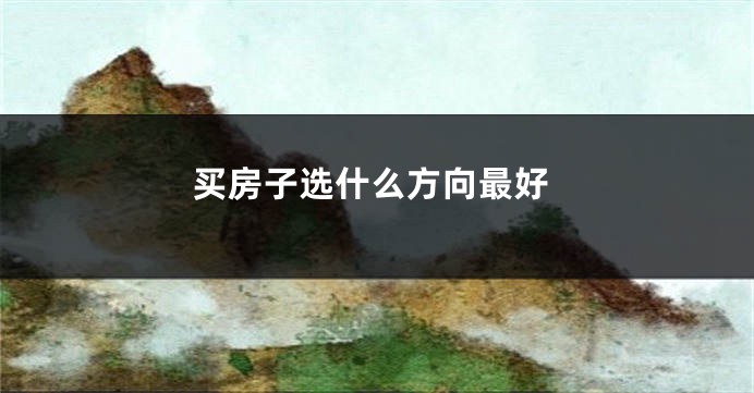 买房子选什么方向最好