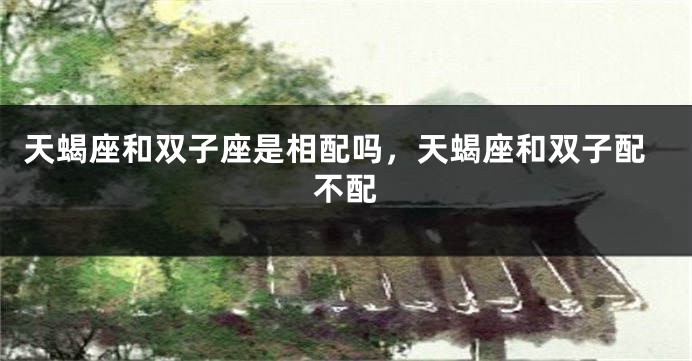 天蝎座和双子座是相配吗，天蝎座和双子配不配