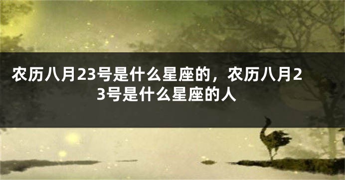 农历八月23号是什么星座的，农历八月23号是什么星座的人