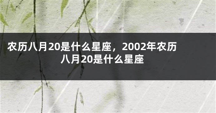 农历八月20是什么星座，2002年农历八月20是什么星座