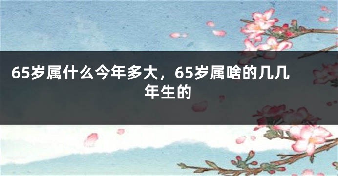 65岁属什么今年多大，65岁属啥的几几年生的