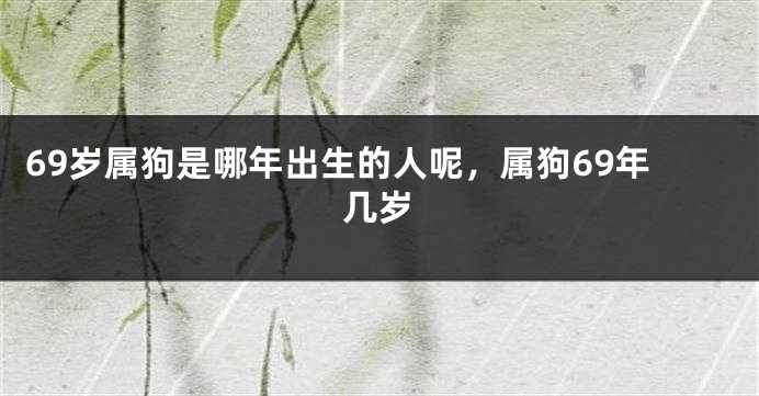 69岁属狗是哪年出生的人呢，属狗69年几岁