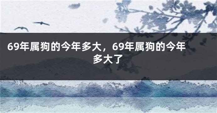69年属狗的今年多大，69年属狗的今年多大了