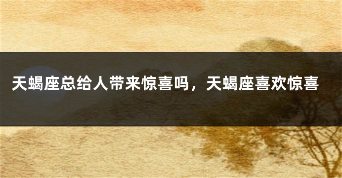 天蝎座总给人带来惊喜吗，天蝎座喜欢惊喜