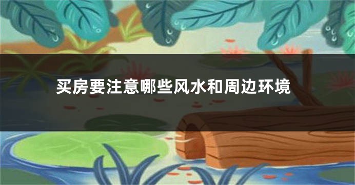 买房要注意哪些风水和周边环境