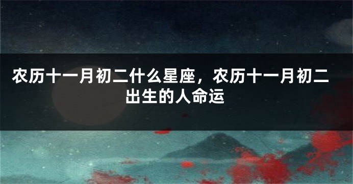 农历十一月初二什么星座,农历十一月初二出生的人命运