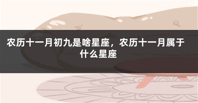 农历十一月初九是啥星座，农历十一月属于什么星座