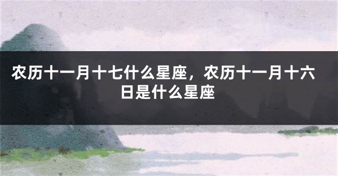 农历十一月十七什么星座，农历十一月十六日是什么星座