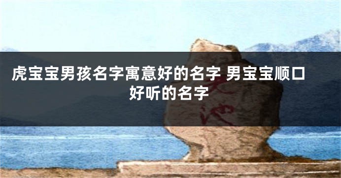 虎宝宝男孩名字寓意好的名字 男宝宝顺口好听的名字