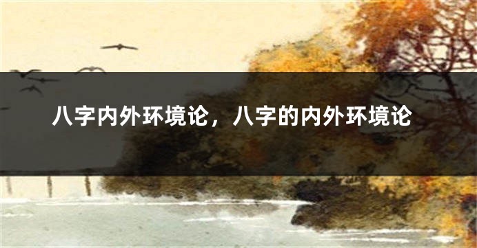八字内外环境论，八字的内外环境论