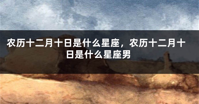 农历十二月十日是什么星座，农历十二月十日是什么星座男