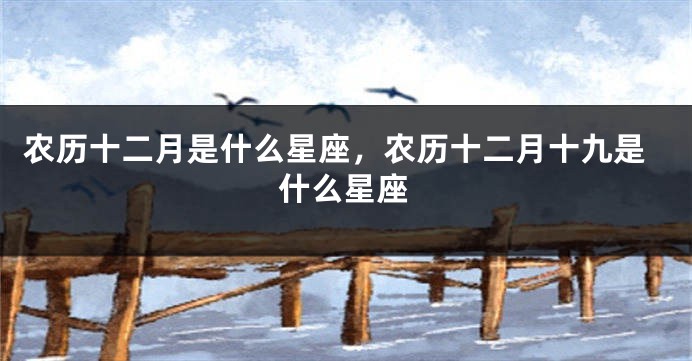 农历十二月是什么星座，农历十二月十九是什么星座