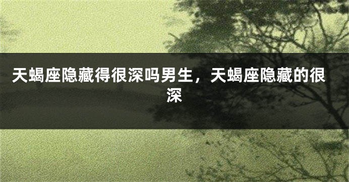 天蝎座隐藏得很深吗男生，天蝎座隐藏的很深