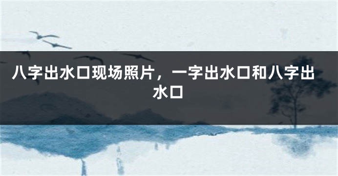 八字出水口现场照片，一字出水口和八字出水口