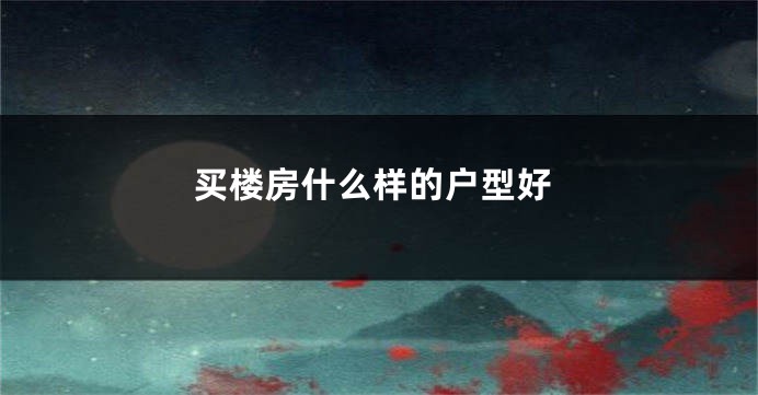 买楼房什么样的户型好
