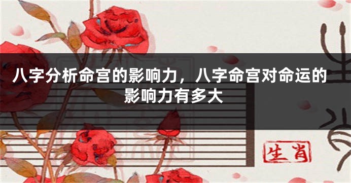 八字分析命宫的影响力，八字命宫对命运的影响力有多大