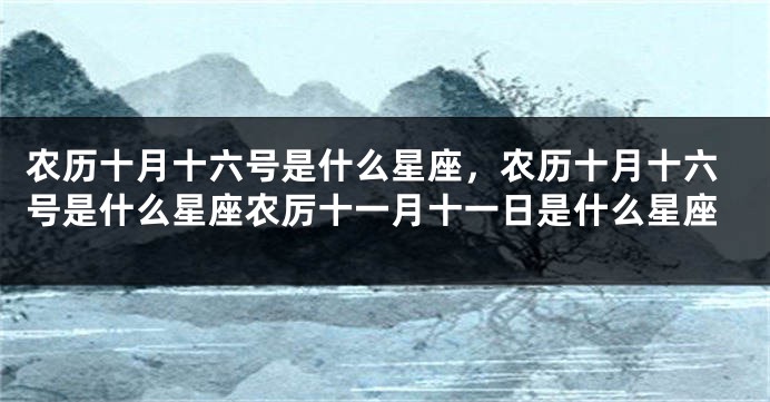 农历十月十六号是什么星座，农历十月十六号是什么星座农厉十一月十一日是什么星座